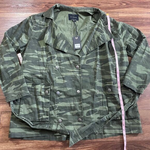 NWT Lucky Brand Womens Camo Belted Utility Jacket Size Large Olive Multi Green - Picture 6 of 12